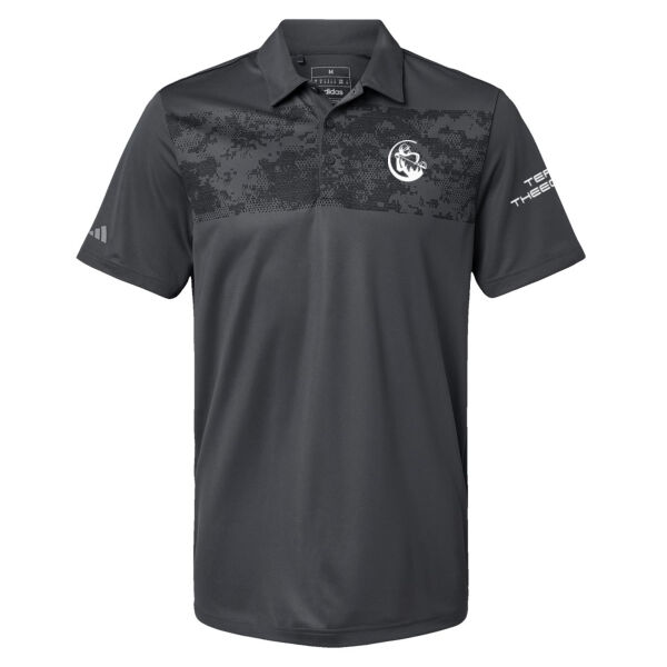 TEAM THEEGALA - PREMIUM ADIDAS POLO - CAMO CHEST PRINT - DARK GRAY - $9R2XG8$ Thumbnail